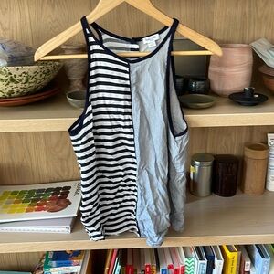 Splendid Nautical Halter tank top navy and white size small